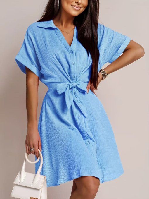 Robe courte en gaze de coton