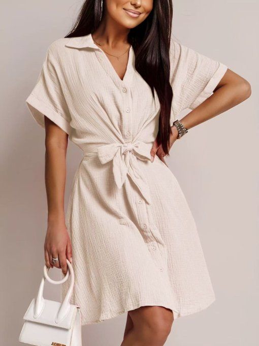 Robe courte en gaze de coton