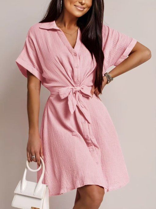 Robe courte en gaze de coton