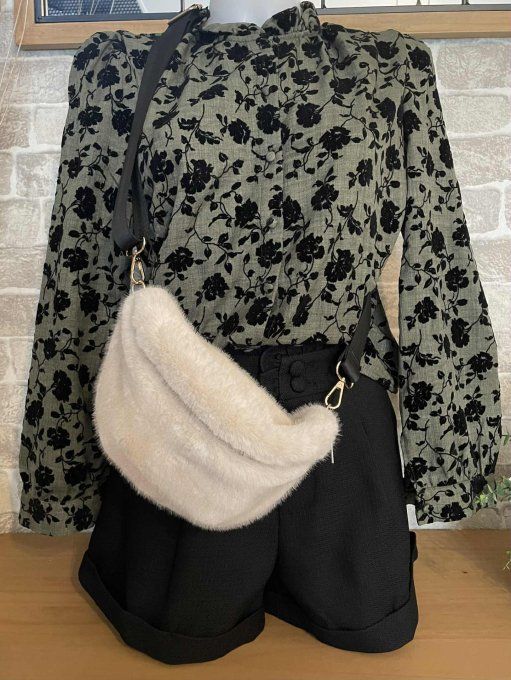 Sac banane bandoulière fausse fourrure