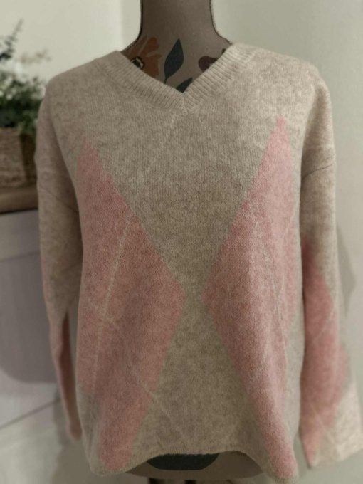 Pull losange à col v 