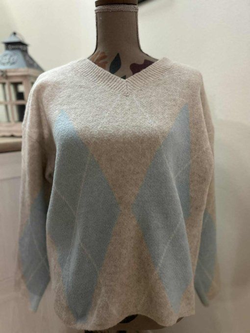 Pull losange à col v 