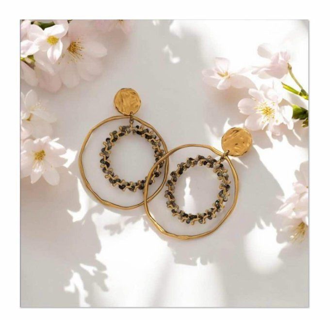 Boucles d'oreilles double cercles
