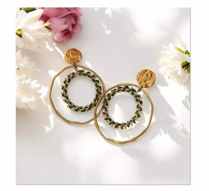 Boucles d'oreilles double cercles