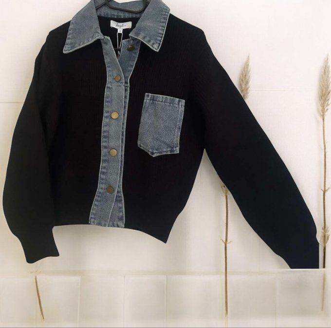 Pull jean et laine
