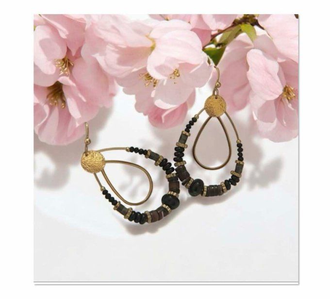 Boucles d'oreilles gouttes a perles