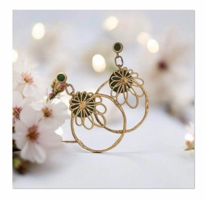 Boucles d'oreilles pétales d'or