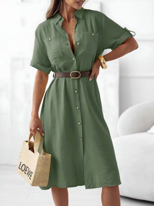 Robe chemise ceinturé