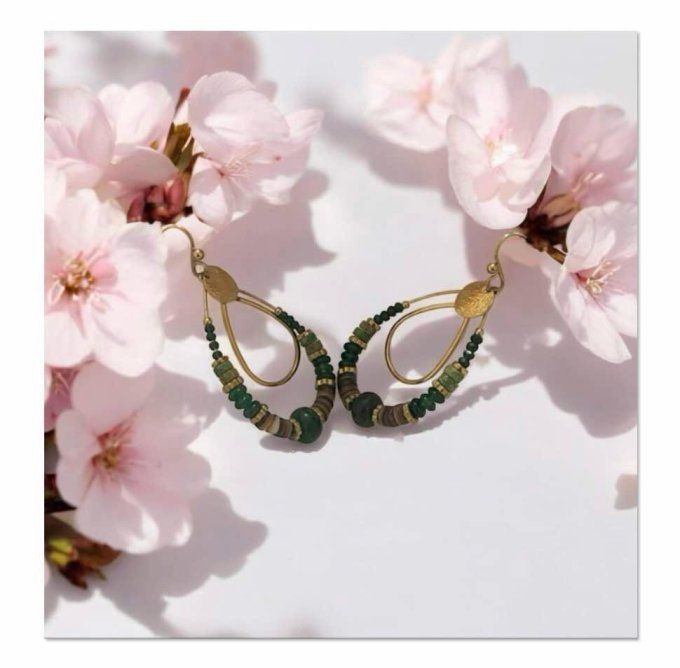 Boucles d'oreilles gouttes a perles