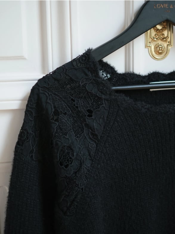 Pull en maille douce noir – Image 2