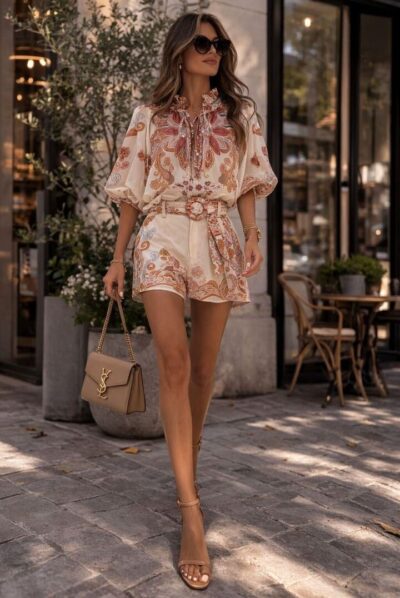 Combi short chic beige