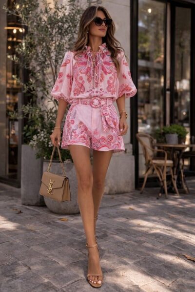Combi short chic rose