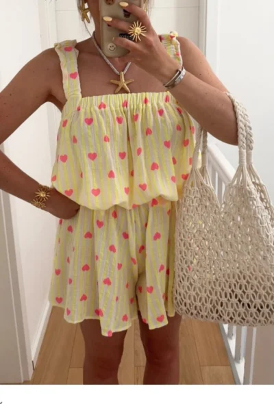 Ensemble top short jaune