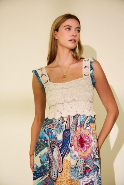 Robe longue bleu ciel