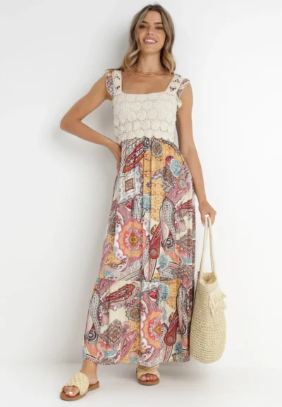 Robe longue rose