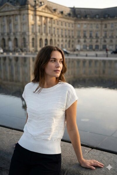 T-shirt en maille blanc